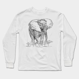 African Elephant, Savanna, Wildlife, Animal Long Sleeve T-Shirt